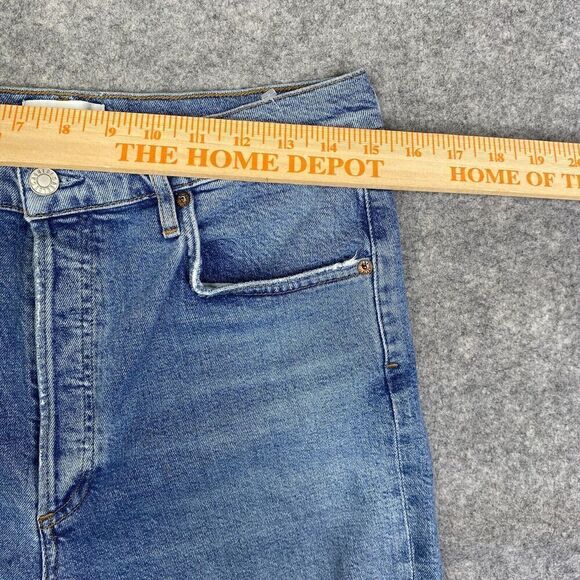 Agolde Riley Jeans High Rise Crop Jeans Size 30 Straight Light wash A056B-1255 - Picture 4 of 12